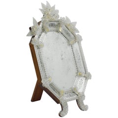 Murano Style Vanity Mirror with Clear Mirror and Wooden Back
