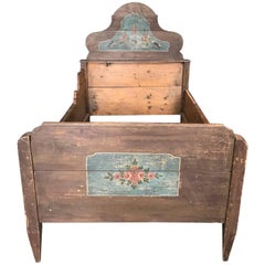 Antique European Painted Children's Bed