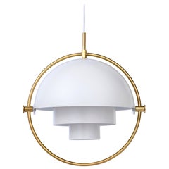 Louis Weisdorf 'Multi-Lite' Pendant Lamp in White / Brass