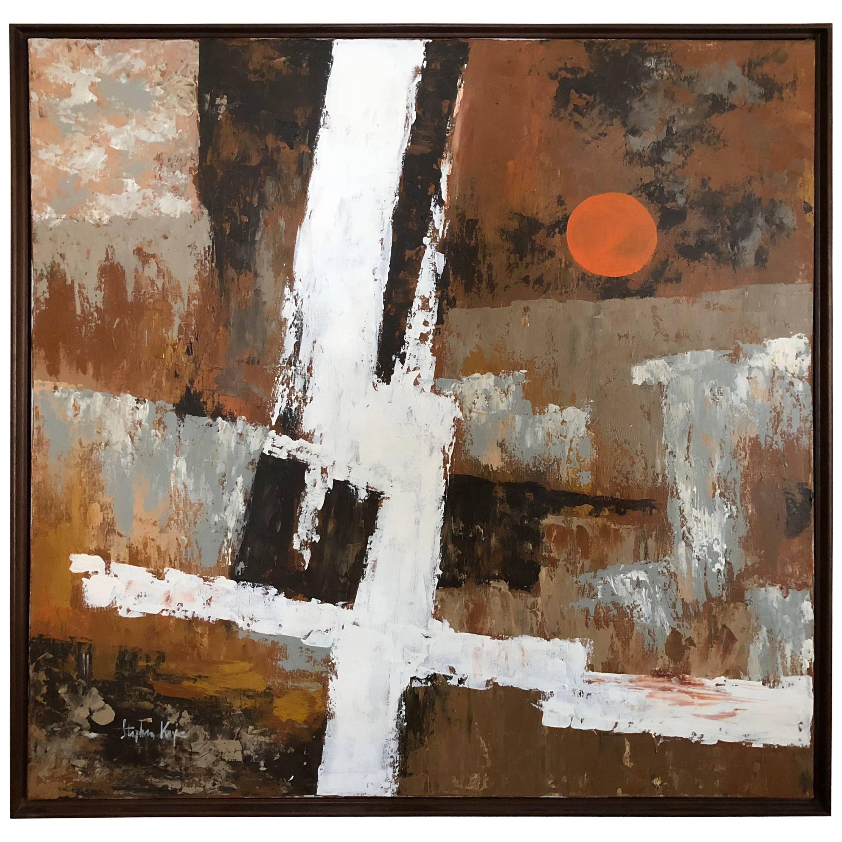 Powerful Earthy Abstract Oil Painting by Stephen Kaye