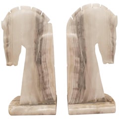 Vintage Onyx Horse Bookends