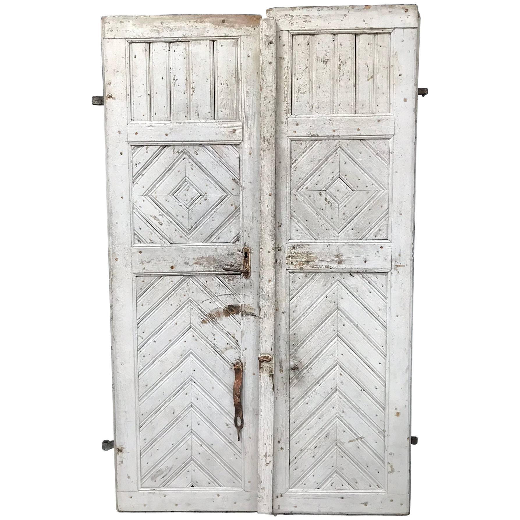 19th Century Painted Farmhouse Doors