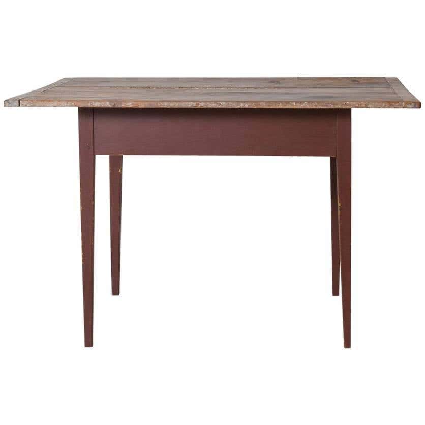 Rustic Farmhouse Rectangular Farm Table with Red Base with Natural ...