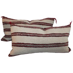 Used Navajo Indian Weaving Saddle Blanket Pillows