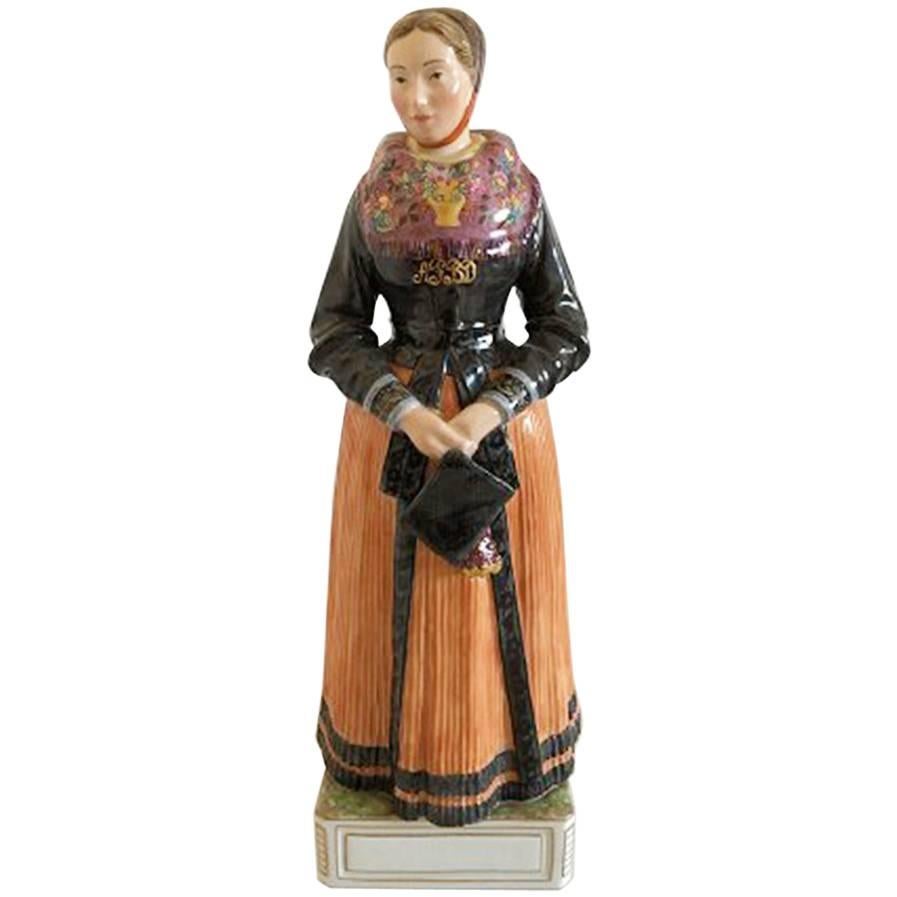 Royal Copenhagen Over-Glaze Figurine #12101 Church-Going Costume, Amager