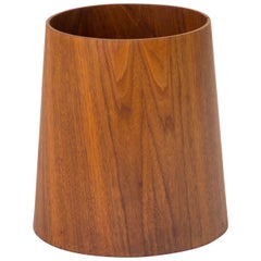 Retro Jens Risom Walnut Wastebasket