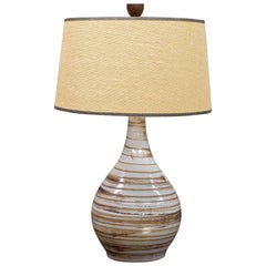 Martz Model No. 101 Swirl Glazed Teardrop Pottery Table Lamp Marshall Studios