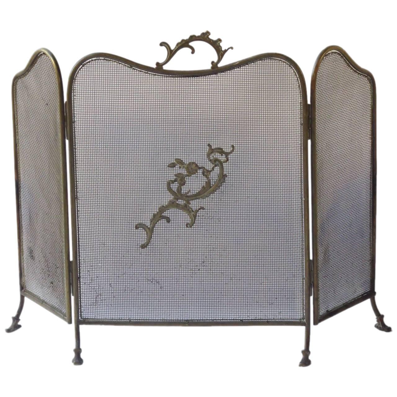 19th Century English Victorian Fireplace Screen or Fire Screen