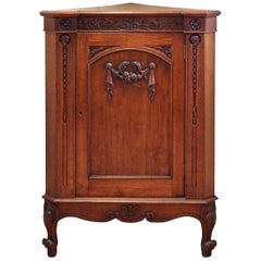 French Oak Corner Cabinet