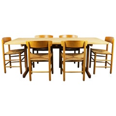 Danish Dining Room Set J39 Chairs & 6286 Table by Borge Mogensen for Fredericia