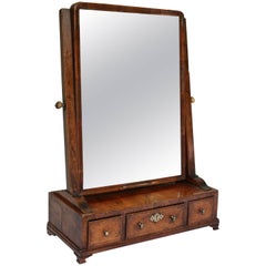 Antique Georgian Walnut Dressing Table Mirror