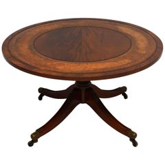 Antique Mahogany and Leather Coffee Table