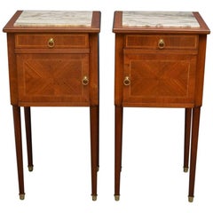 Antique Pair of Edwardian Mahogany Bedside Cabinets