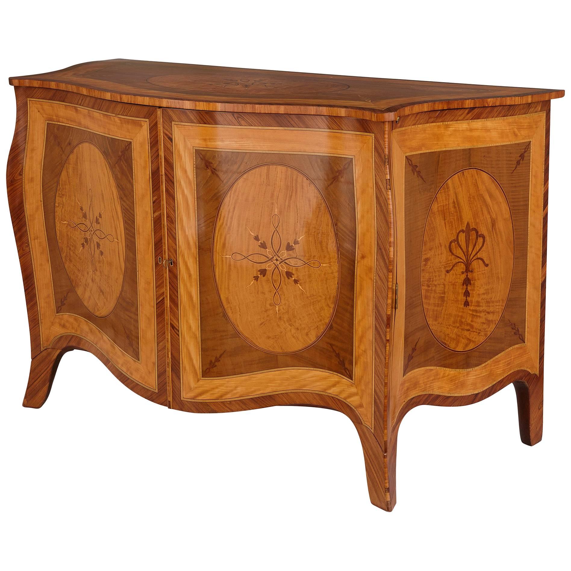 Mahogany and Satinwood Commode Attributed to Pierre Langlois For Sale
