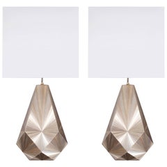 French Art Deco Inspired Straw Marquetry Lamps Designed by Jallu Model Lise