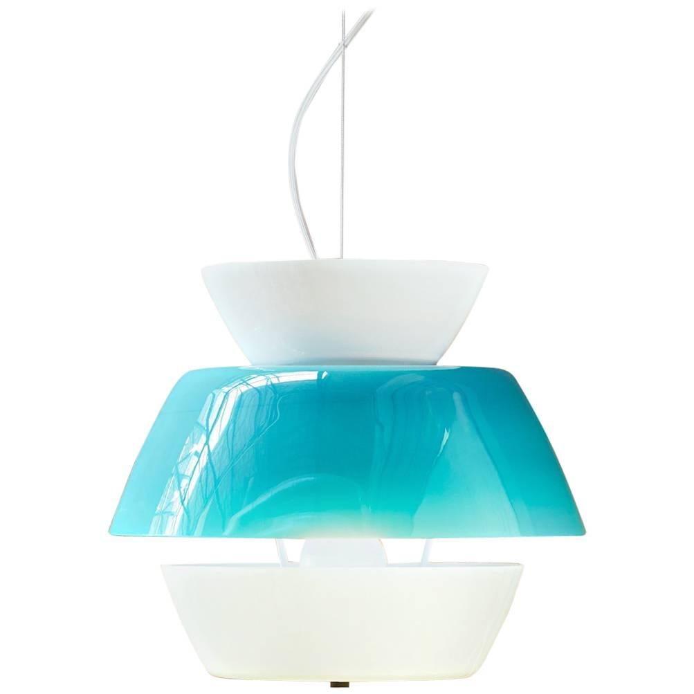 Lungomare B Suspension Lamp in Green by Carlo Moretti