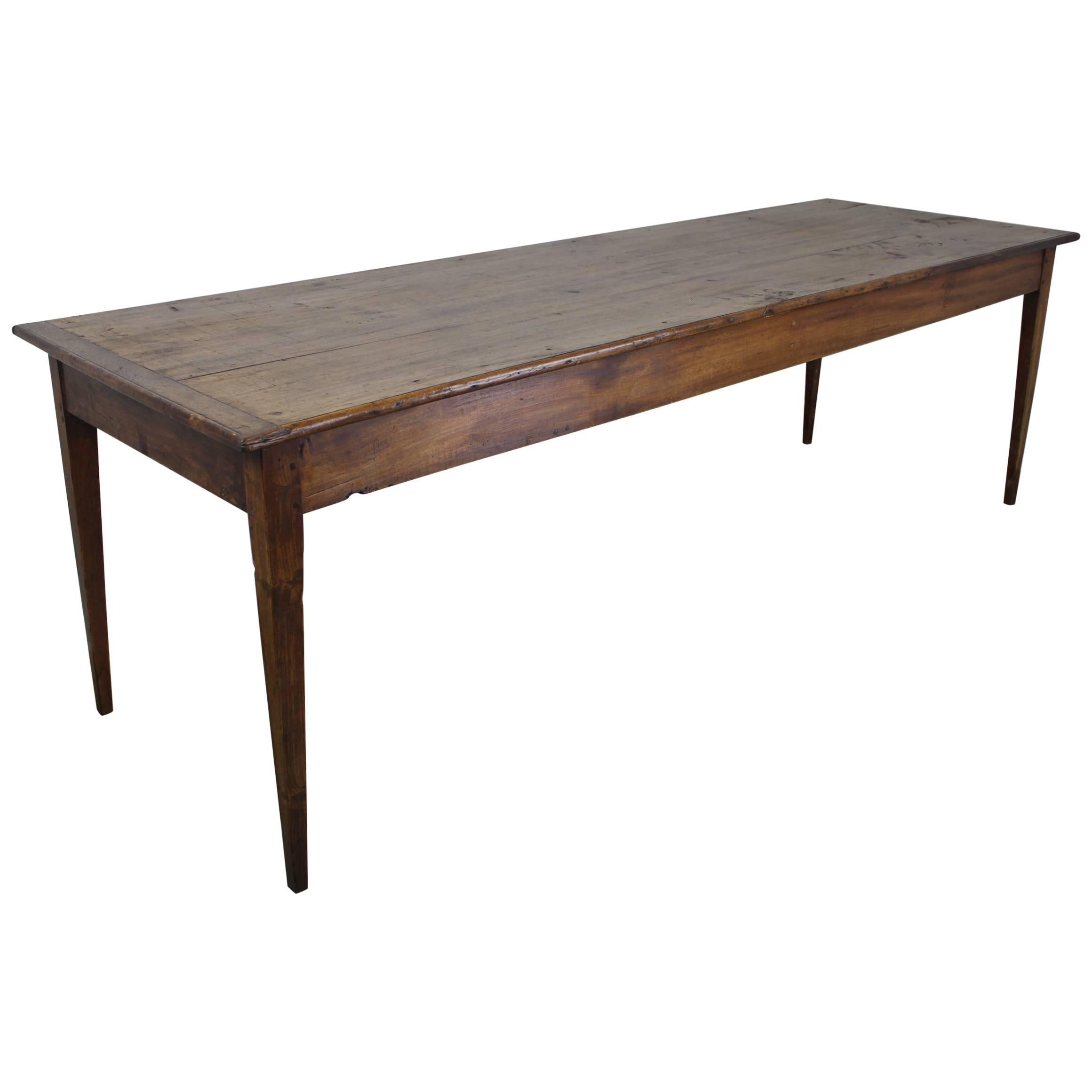 Long Antique Poplar Farm Table