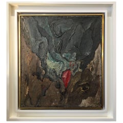 Huile sur toile d'origine de Philippe Hosiasson, Tache Rouge