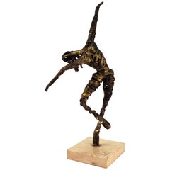 Mirielle Fombrun Abstract Figure of a Dancer on Cast Stone Base