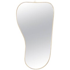 Small Brass Italian Kidney Mirror