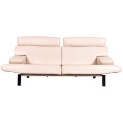 De Sede DS 451 Designer Sofa Leather Crème Beige Relax Function Two-Seat Modern