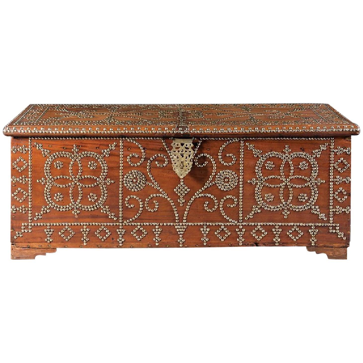 Antique Spanish Colonial-Style Hardwood Chest