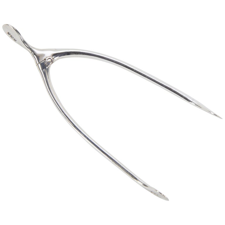 Edwardian Sterling Silver Wishbone Sugar Tongs Birmingham England