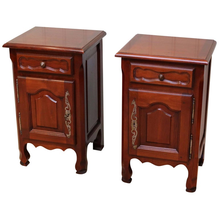 Pair of Cherrywood Bedside For Sale at 1stDibs