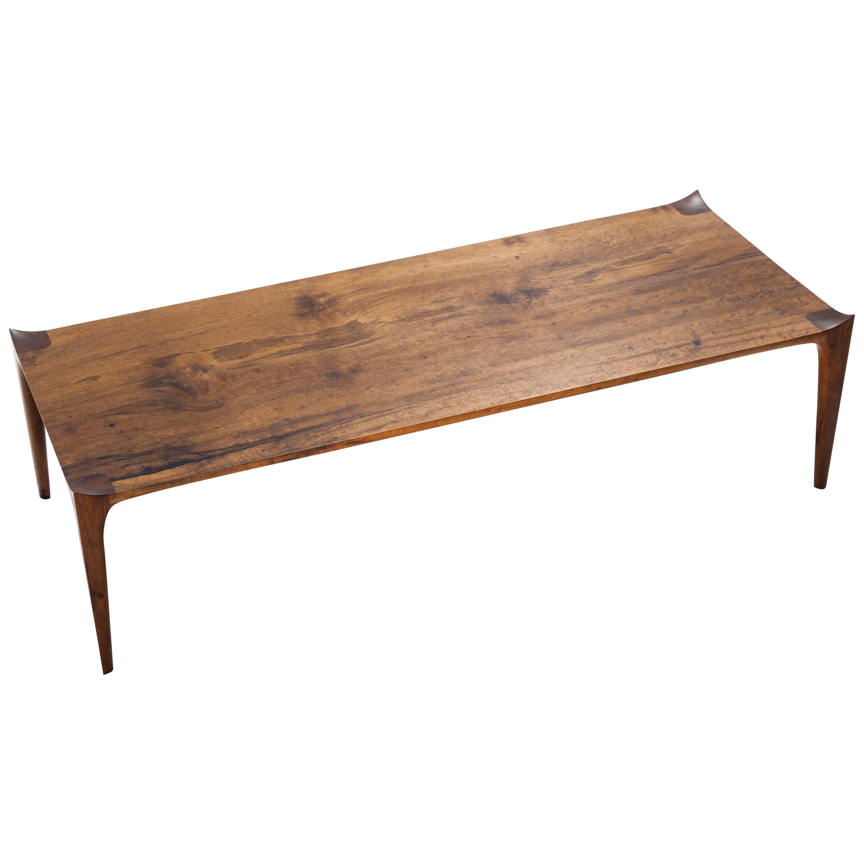 Brazilian Contemporary Coffee Table, Solid Wood For Sale