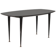 Giuseppe Scapinelli Midcentury brazilian Dining Table in Black Lacquered Wood