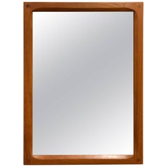 Danish Modern Solid Teak Frame Mirror by Aksel Kjersgaard