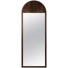 June Floor Mirror, in Carved Walnut and Hand-Cut Mirror