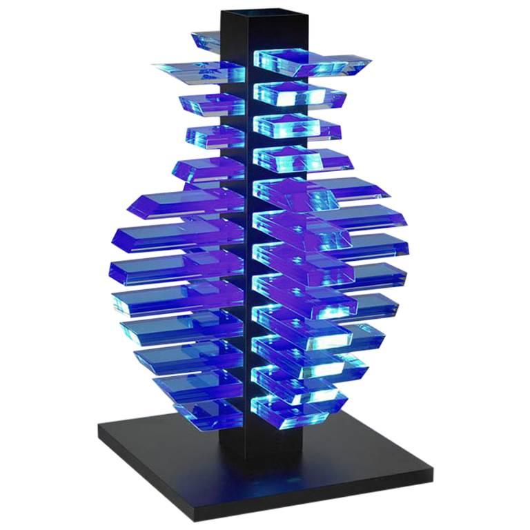 OneofaKind Contemporary Architectural Light Vessel Led Glass