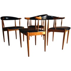 Johannes Andersen Set of Four Danish Teak Dining Chairs, Midcentury