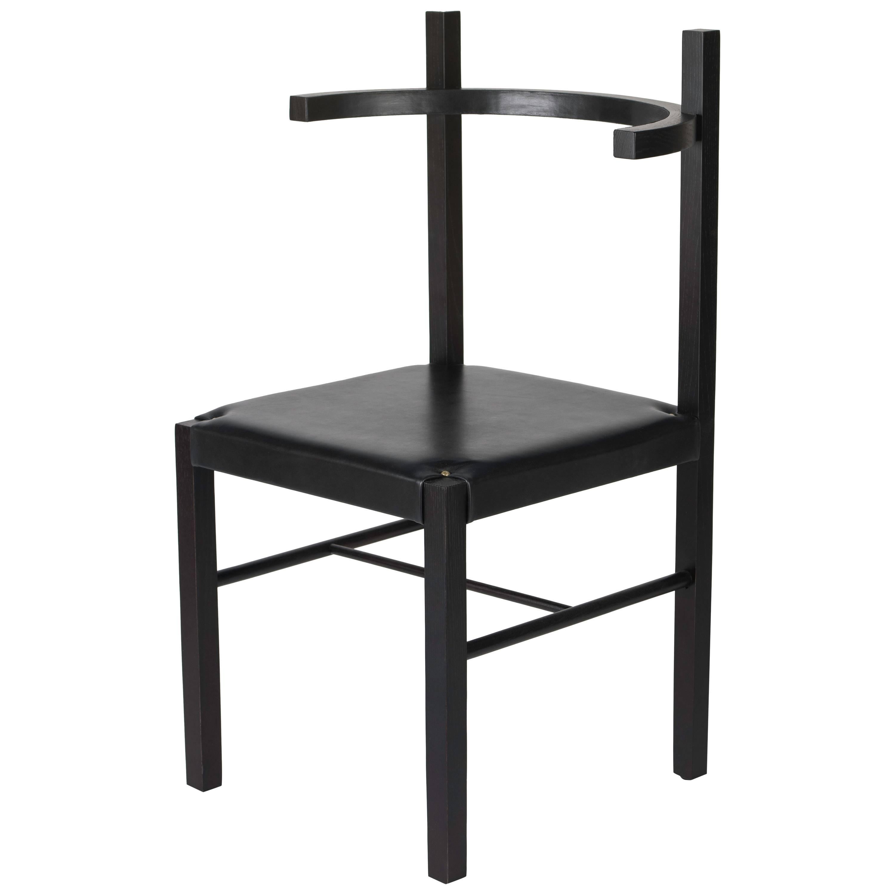 Soren Chair in Ebony Ash and Black Leather