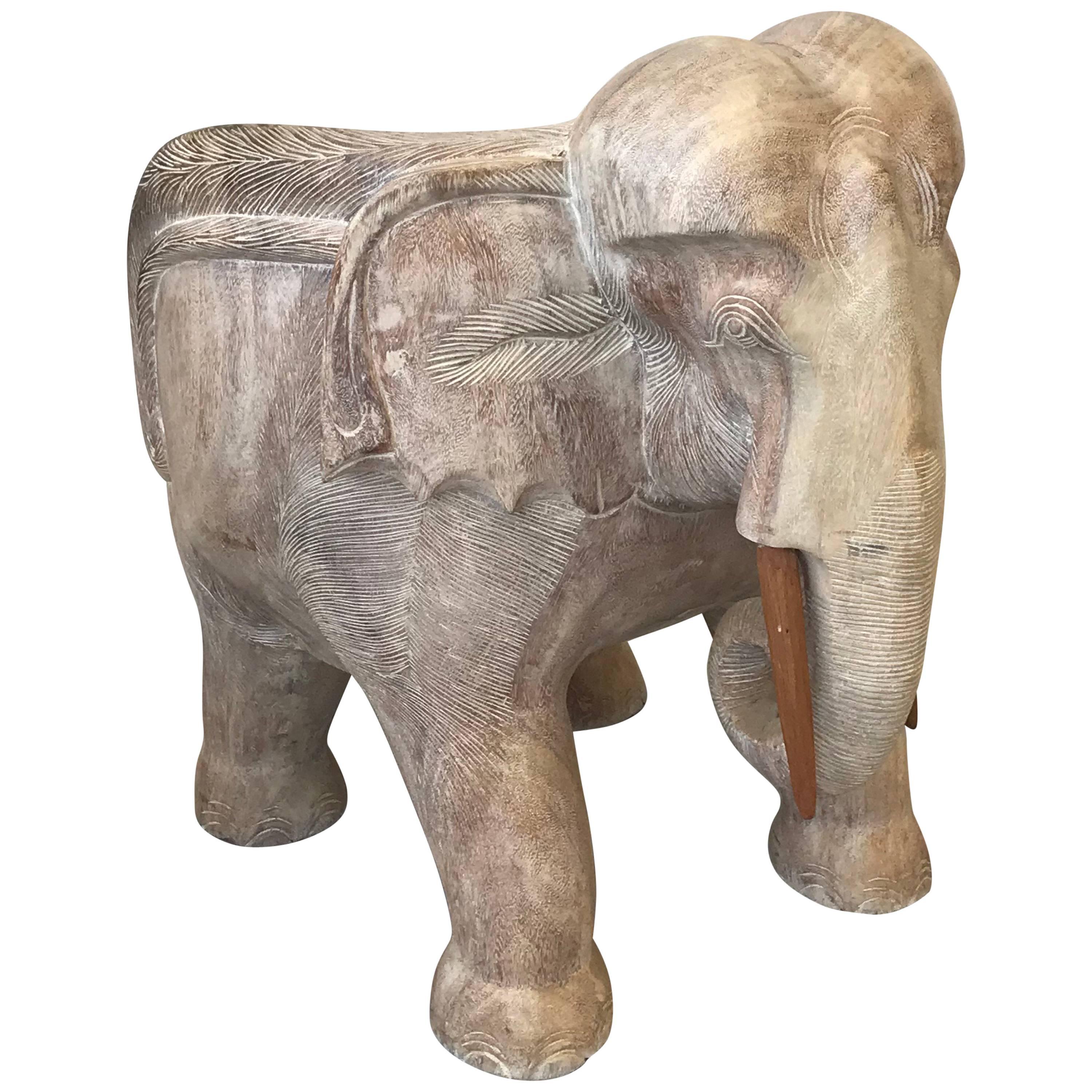 1970s Italian Wood Elephant Sculptural Chair