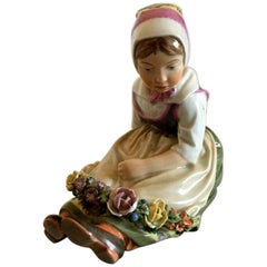 Royal Copenhagen Over-Glaze Flower Girl from Sea Land #12418