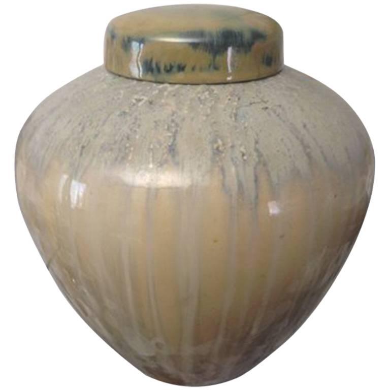 Royal Copenhagen Crystalline Glaze Vase with Lid by Valdemar Engelhardt #K237 For Sale