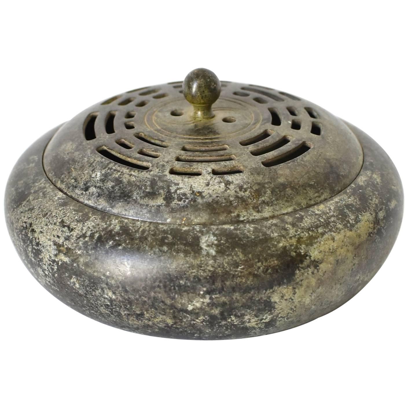 18th Century Bronze Censer, Signed Qian Long Period, Zen Incense Burner