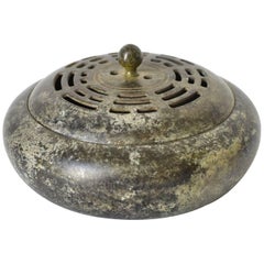 18th Century Bronze Censer, Signed Qian Long Period, Zen Incense Burner