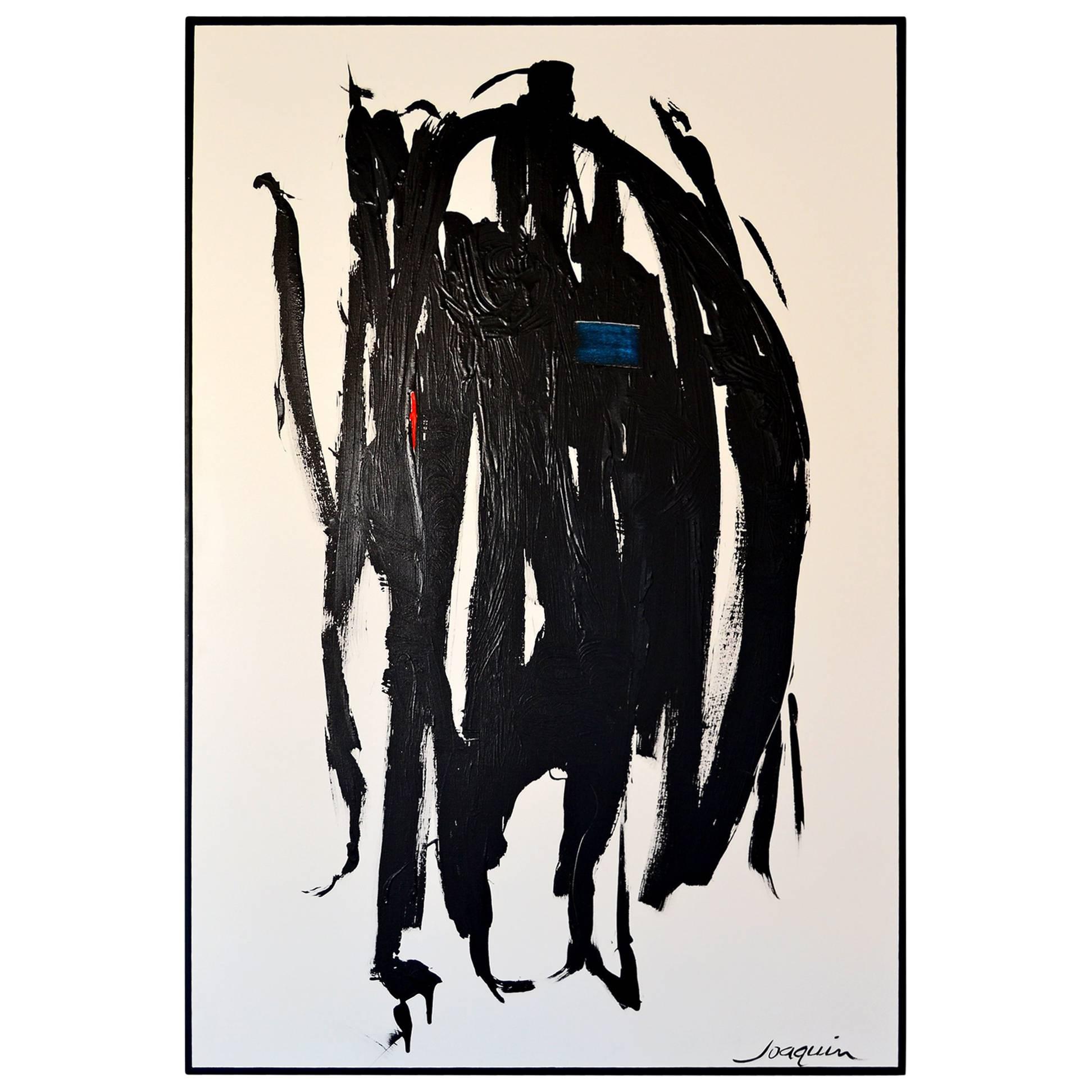 Abstract Painting Titled Jammiin in Black by Artist Kenneth Joaquin