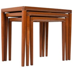 Scandinavian Modern Danish Teak Nesitng Tables Stamped K.T. Nr. 173