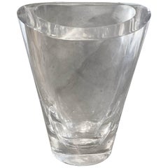 Orefors MCM Clear Glass Vase Signed Sven Palmquist