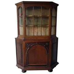 18th Century Dutch Oak Small Model Vitrine Cabinet in Renaissance Style