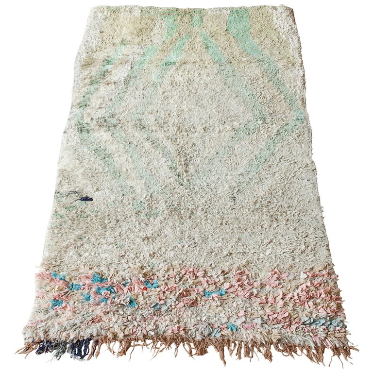 Vintage Moroccan Boucherouite Rug For Sale