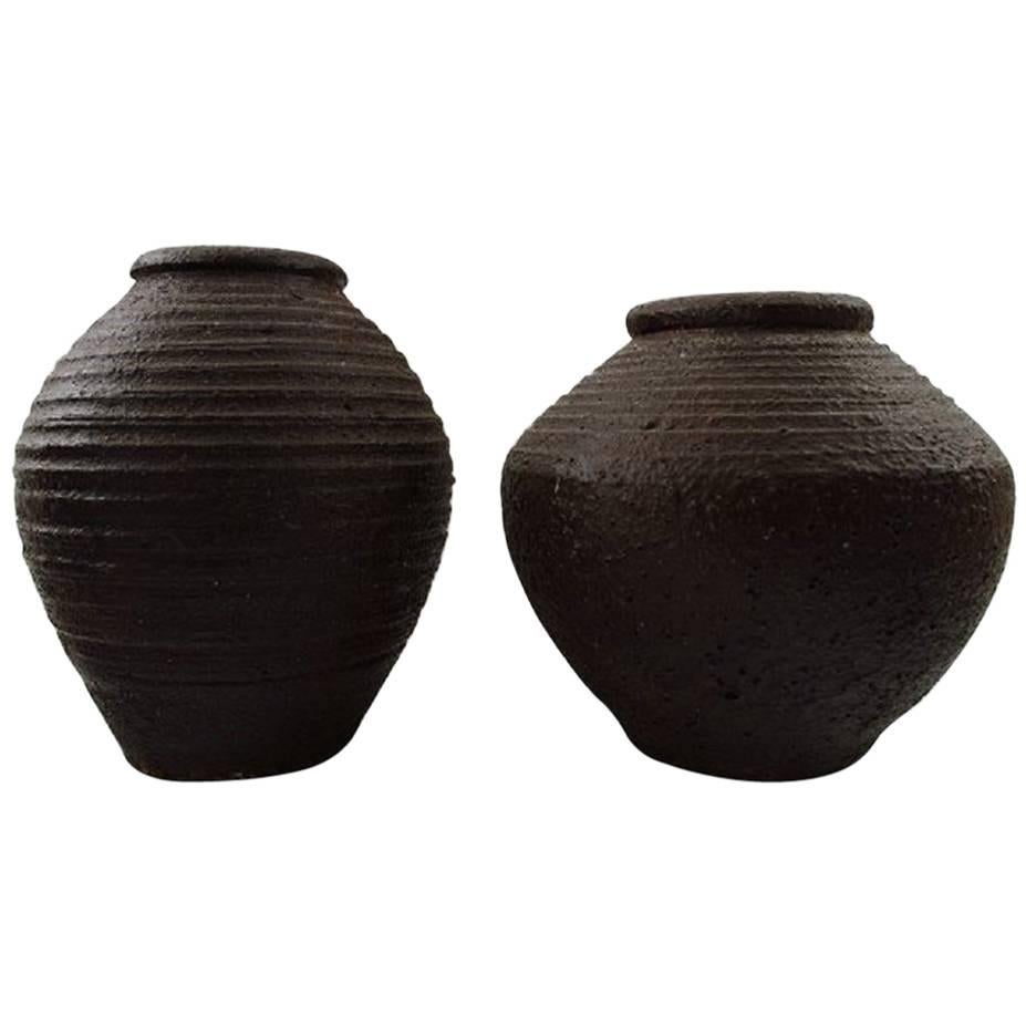 Céramiste danois, deux vases en céramique