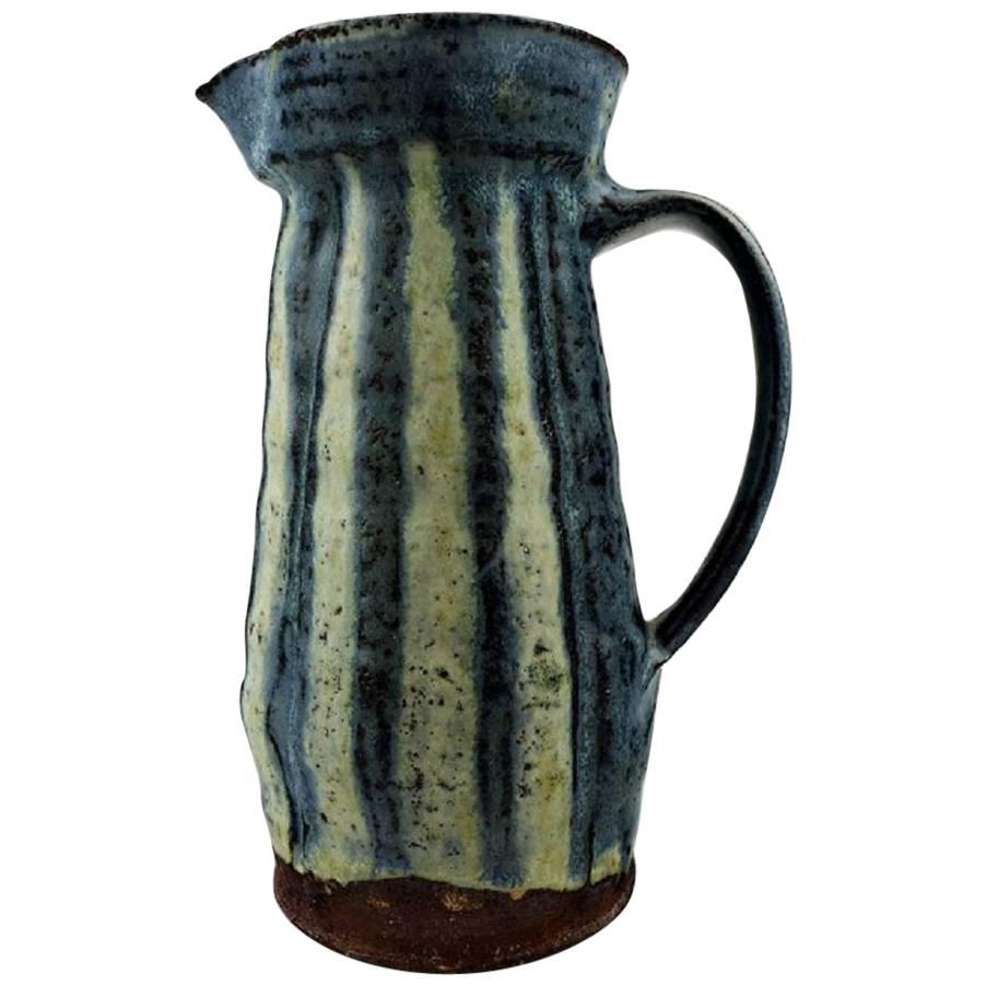 Danish ceramist, Unique Pottery Jug, Denmark Mid-20 Century For Sale