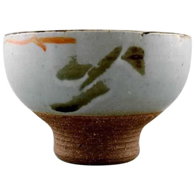 Danish Ceramist, Unique Ceramic Bowl, 1960s-1970s For Sale