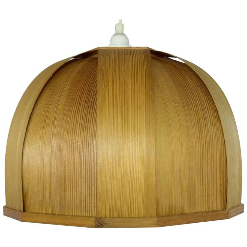 Hans-Agne Jakobsson, "Ellysett" Ceiling Lamp of Wood, 1960s-1970s For Sale