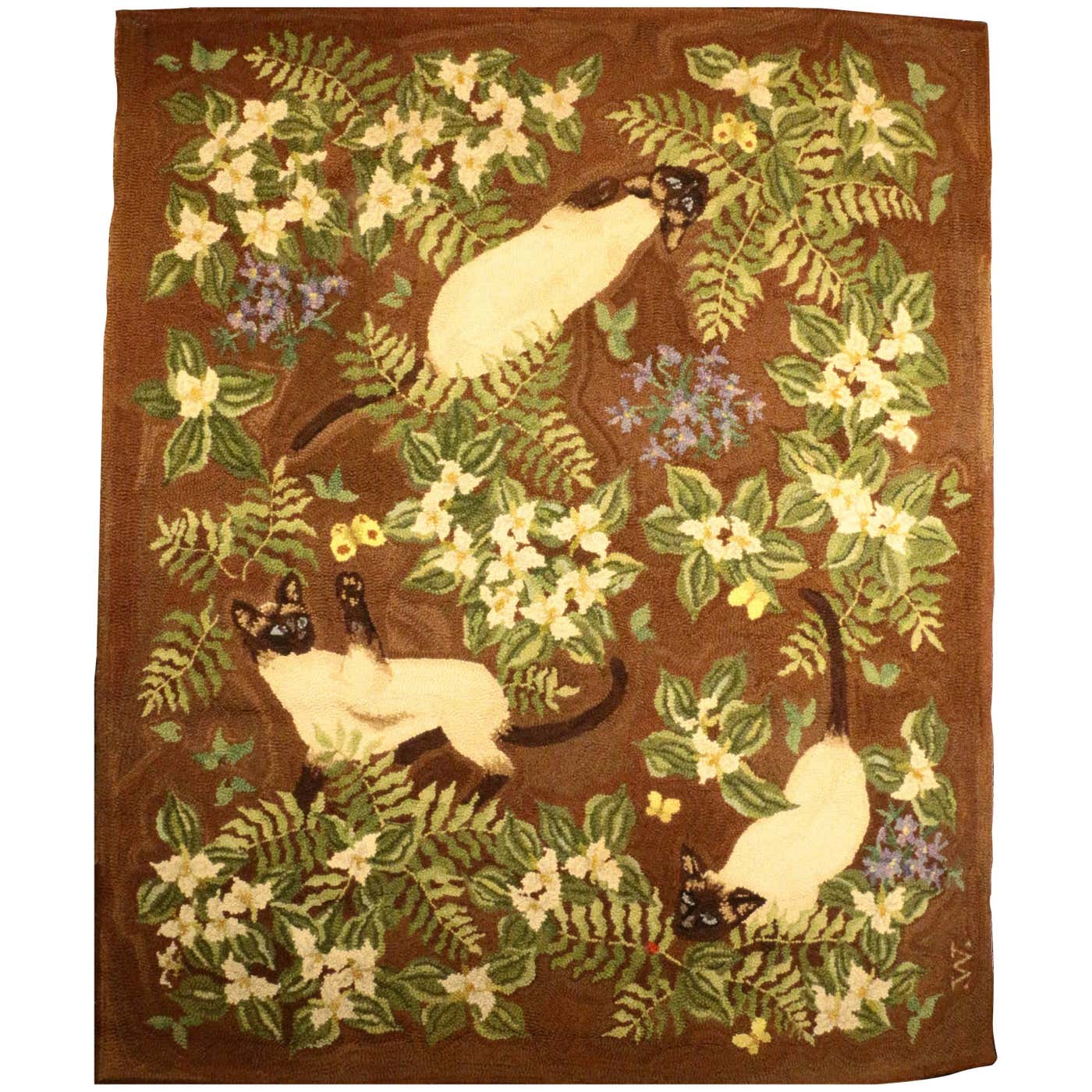 George Wells Ruggery George Wells Hooked Rug For Sale at 1stDibs
